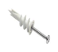 Merriway BH03657 Tassello Avvitabile Redi-Driva in Nylon per Ancoraggio con Vite su Pareti Cave in Cartongesso, Bianco, 10 Piece, Set di 10 Pezzi