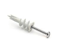 Merriway BH03658 Tassello Avvitabile Redi-Driva in Nylon per Ancoraggio con Vite su Pareti Cave in Cartongesso, Bianco, 32 mm, Set di 25 Pezzi