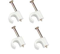 Merriway BH03749 Cavallotto Serracavo per Cavo Rotondo, Bianco, 10 mm, Set di 100 Pezzi