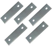 Merriway BH03787 Piastra Diritta di Riparazione in Acciaio Zincato, Bianco, 50 mm, Set di 5 Pezzi