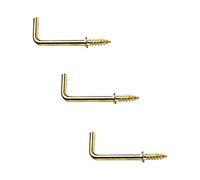 Merriway BH03807 Ganci a Squadra Porta-Oggetti a Vite con Spalla, Finitura Anodizzata Ottone, Bianco, 10 Pieces, Set di 10 Pezzi