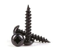 Merriway BH03896 Vite con Testa a Taglio Bombata, Finitura Laccata, Nero, Pack of 12, Set di 12 Pezzi