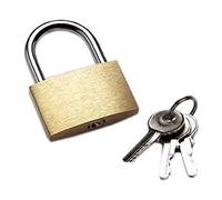 Merriway BH03906 Lucchetto Non Originale con Chiave, in Ottone Massiccio, Arco in Acciaio, Bianco, 40 mm, Set di 4 Pezzi