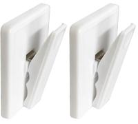Merriway BH03999 Clip Autoadesiva in Plastica a Molla per Scontrini, Foglietti e Appunti, Bianco, 3 Clips, Set di 6 Pezzi