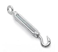 Merriway BH04226 Tenditore a Vite con Gancio e Occhiello per Corde e Cavi, M6, Bianco, Pack of 2, Set di 2 Pezzi