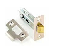 Merriway BH04262 Blocco di Sicurezza Tubolare a Mortasa, Finitura Anodizzata Nichel, Bianco, 75 mm