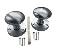 Merriway BH04266 Set Pomelli per Mortasa in Stile Vittoriano, Finitura Cromo Satinato, Bianco, 50 mm