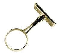 Merriway BH04416 Supporto Centrale per Binario Appendiabiti, Finitura Anodizzata Ottone, Bianco, 19 mm