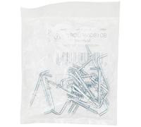 Merriway BH04452 Ganci a Squadra per Tazze a Vite con Spalla, Finitura Cromata, Bianco, 25 mm, Set di 24 Pezzi