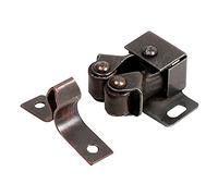 Merriway BH04475 Chiusura per Ante di Armadi a Doppio Rullo, Finitura Bronzo Anticato, Bianco, Pack of 4, Set di 4 Pezzi