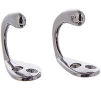 Merriway BH04795 Ganci Singoli Appendiabiti Cromati, Bianco, Set di 2 Pezzi