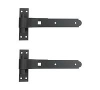 Merriway BH06850 - Cerniere per cancello con gancio e fascia a gomito, 250 mm, confezione da 2