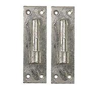 Merriway BH06857 - Cerniera per cancelli, 16 mm, in ferro battuto galvanizzato, confezione da 2, colore: Argento