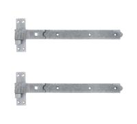 Merriway BH06865 (2 pezzi) cerniere per cancello resistenti, gancio e fascia a gomito zincate 400 mm - Confezione da 2 pezzi