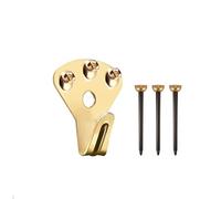 Merriway BH06990 - Ganci per quadri in acciaio resistente EB 45 kg, 3 fori guida con testa in ottone, confezione da 10, colore: Oro
