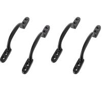 Merriway Bulk Hardware BH00060 Maniglia a D in Ferro Lavorato a Caldo, Nero, Set di 4 Pezzi
