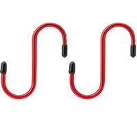 Merriway Bulk Hardware BH01913 Gancio a S da Cucina con Rivestimento in Plastica, 100 mm, Rosso, Set di 4