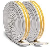 Merriway Bulk Hardware BH05065 Striscia Sigillante Paraspifferi Autoadesiva in Gomma EPDM, Profilo a D, 4 x 2.5 m, Bianco, Set di 2