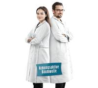 Merroum Camice da laboratorio bianco in 100% cotone (200 g/m²) con tasche multiple per laboratori, ospedali, professioni mediche, studenti, scuole, per uomo e donna., bianco, Le Signore X-L