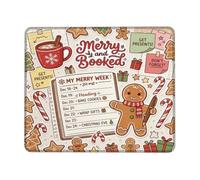 Merry and Booked - Tappetino per mouse, motivo: omino di pan di zenzero | A tema pan di zenzero, design per pianificare le vacanze, decorazione stagionale per ufficio, accessorio compatto per spazio