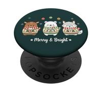 Merry And Bright Christmas Renna Orso Polare Volpe Natale PopSockets PopGrip Adesivo