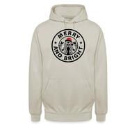 Merry and Bright | Christmas X-Mas - Felpa con cappuccio, in pietra naturale, 3XL