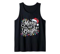 Merry And Bright Red Santa Hat Christmas Lights Canotta