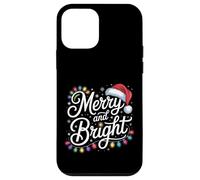 Merry and Bright Red Santa Hat Christmas Lights Custodia per iPhone 12 mini