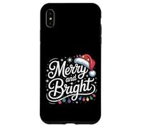 Merry and Bright Red Santa Hat Christmas Lights Custodia per iPhone XS Max