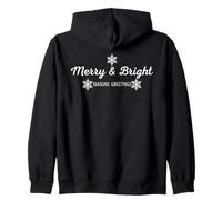 Merry And Bright Seasons Saluti Natale Felpa con Cappuccio