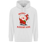 Merry Bacio il Mio Ass Divertente Natale Maleducato Bambini Felpa con Cappuccio