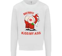 Merry Bacio My Ass Divertente Natale Rude Kids Felpa Maglione