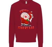 Merry Bacio My Ass Divertente Natale Rude Kids Felpa Maglione