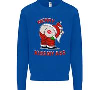 Merry Bacio My Ass Divertente Natale Rude Kids Felpa Maglione