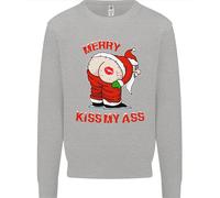 Merry Bacio My Ass Divertente Natale Rude Kids Felpa Maglione