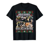 Merry Brainrot Funny Italian Brainrot Christmas 2025 Bootleg Maglietta