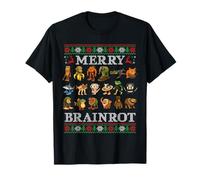 Merry Brainrot Ugly Christmas Sweater Funny Italian Brainrot Maglietta