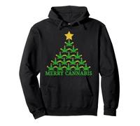 Merry Canna unny Weed Xmas Tree, Brutto Maglione Natalizio Felpa con Cappuccio