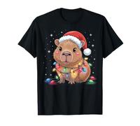 Merry Capybara - Cappello di Babbo Natale con luci Divertenti per Amanti degli Animali Maglietta