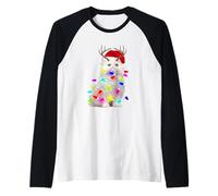Merry Catmas Cat Christmas Tree Lights Xmas Kittens Lovers Maglia con Maniche Raglan