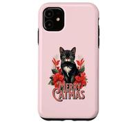 Merry Catmas Christmas Cat Mom Feline Lover Festivity Custodia per iPhone 11