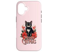 Merry Catmas Christmas Cat Mom Feline Lover Festivity Custodia per iPhone 16