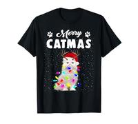 Merry Catmas Funny Cat Christmas Xmas Kittens Lovers Maglietta