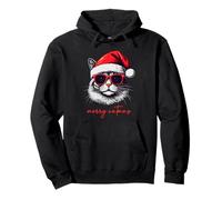 Merry Catmas Funny Christmas Cat Lover Felpa con Cappuccio
