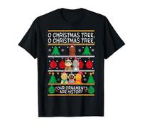 Merry Catmas Funny O Albero di Natale, Cat Xmas Meow Christmas Maglietta