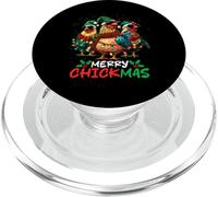 Merry Chickmas Chicken Lovers Christmas Lights Farmer Xmas PopSockets PopGrip per MagSafe