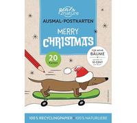 Merry Christmas! 20 Ausmal-Postkarten: 100% Recyclingpapier I 100% Naturliebe