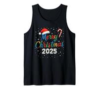 Merry Christmas 2025 Colorful Holiday Lights Family Matching Canotta