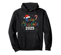 Merry Christmas 2025 Colorful Holiday Lights Family Matching Felpa con Cappuccio