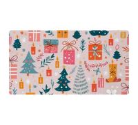 Merry Christmas-54 - Tappetini da cucina deluxe per pavimento, lavabili in lavatrice e impermeabili, ad asciugatura rapida, antiscivolo, comodi tappetini con design retrò vintage